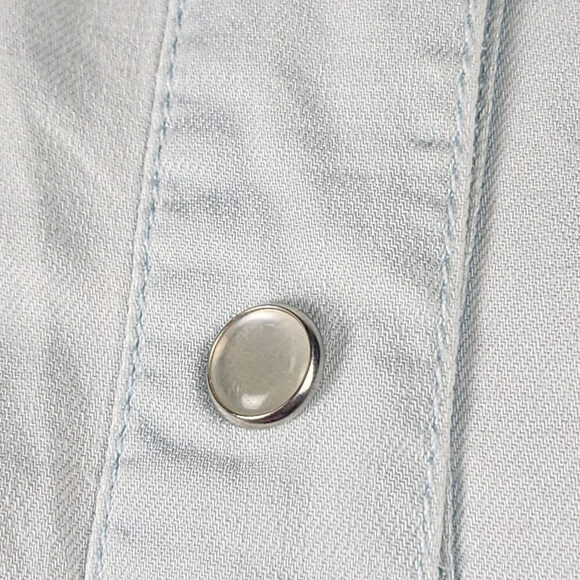 Light Blue Button Down Shirt for Women - Picture 3 of 10